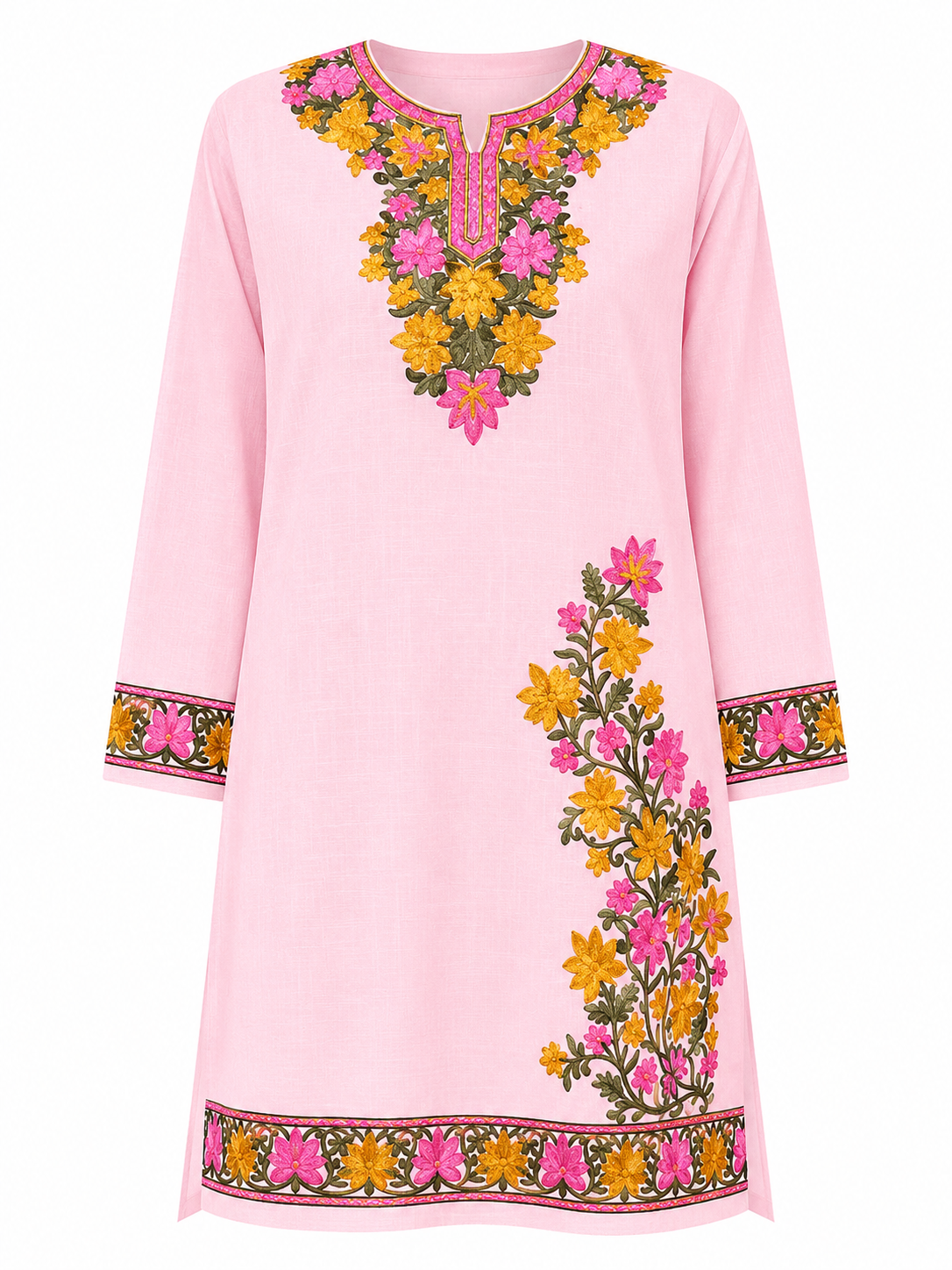 Kashmir Aari cotton Co-Ord Set | Pink